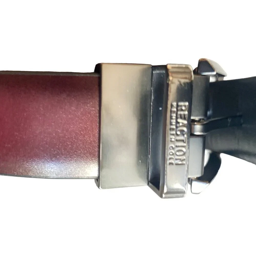 Kenneth Cole Reaction Black‎ Brown Reversible Leather Belt Size 38